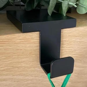 Industrial Black Steel Stocking Hanger, Modern Mantel Hook