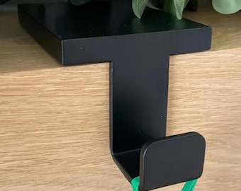 Industrial Black Steel Stocking Hanger, Modern Mantel Hook