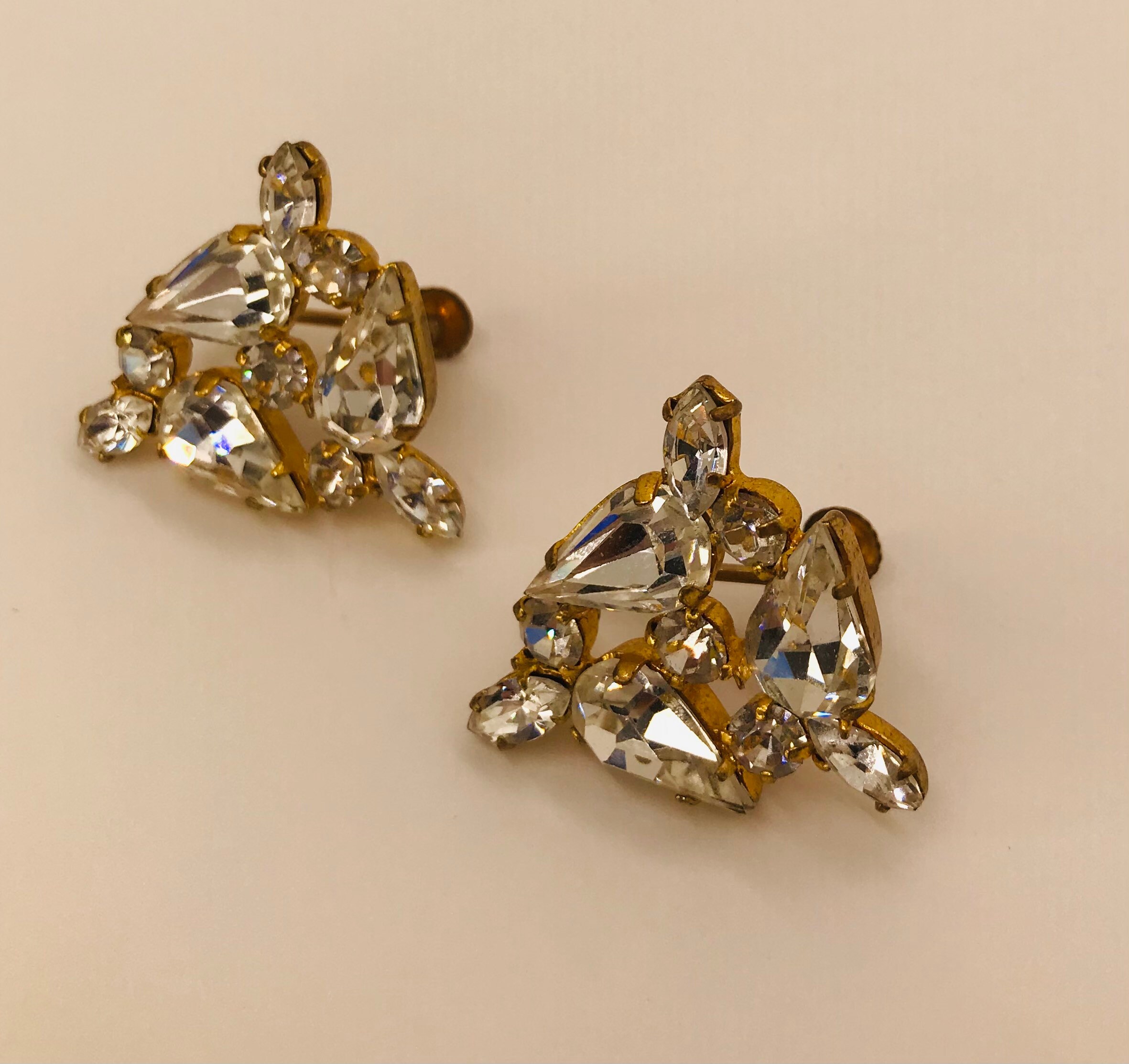 Austria made vintage crystal earrings. Etsy