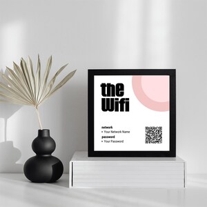 Wifi Sign, Wifi Password Sign, Minimalist wifi sign, editable wifi sign, Wifi Password, Internet password, WiFi Network Sign, printable wifi sign, airbnb template, WiFi guest room sign, guest wifi, wifi qr, qr code sign