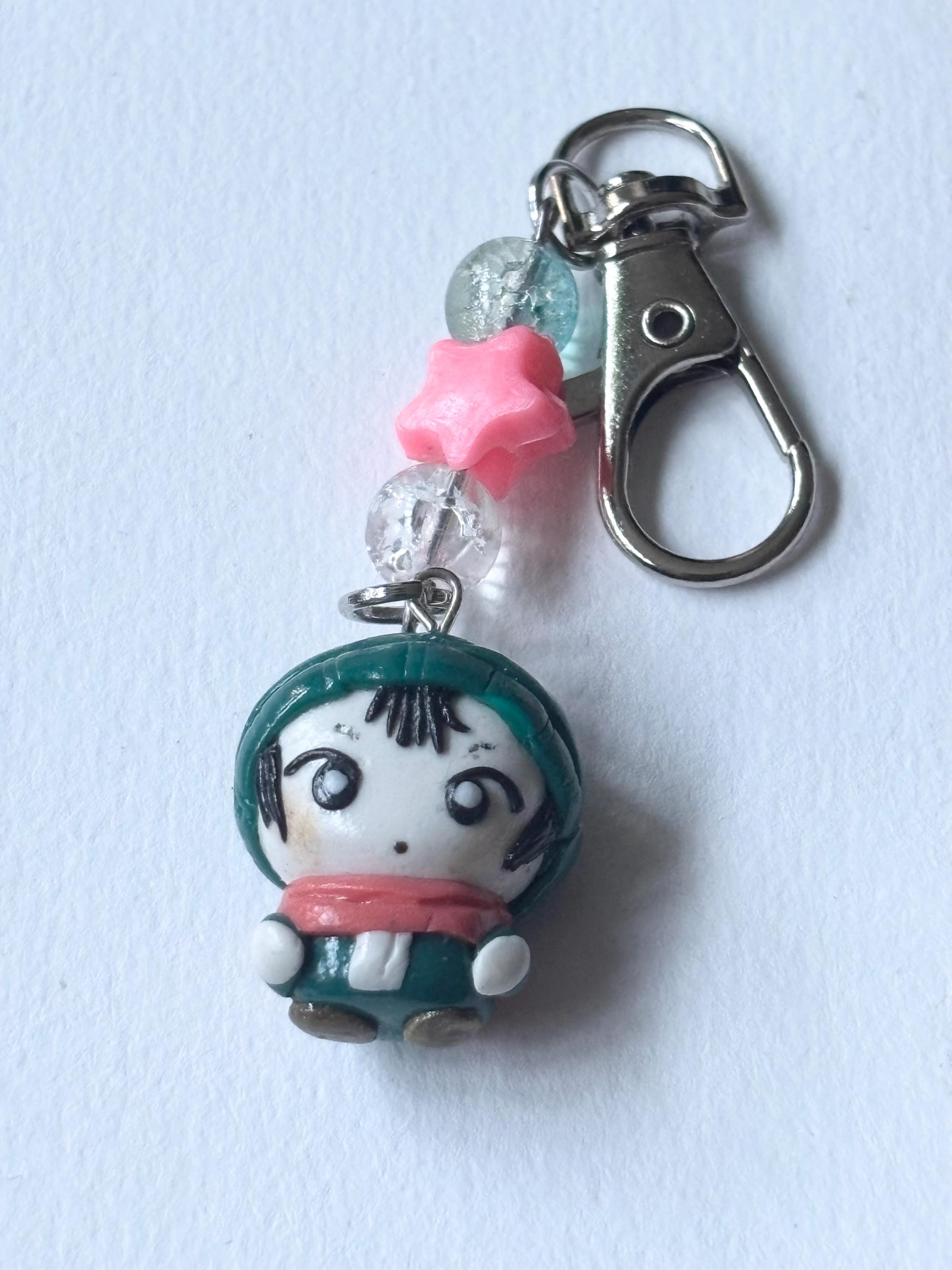 OOAK Kikuo Hoshi-kun Kawaii Polymer Clay Charm - Pastel Keychain