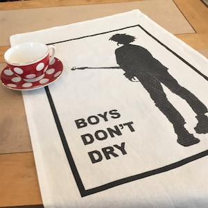 Robert Smith / The Cure / Boys Don&#39;t Cry / Dry / 100% cotton / Classic tea towel / Kitchen towel / Dish cloth / UK style / Screen print look