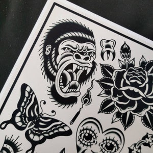 Blackwork Bold Traditional Tattoo Print image 2