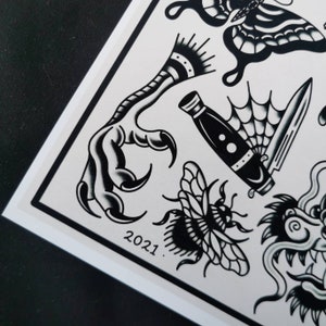 Blackwork Bold Traditional Tattoo Print image 7