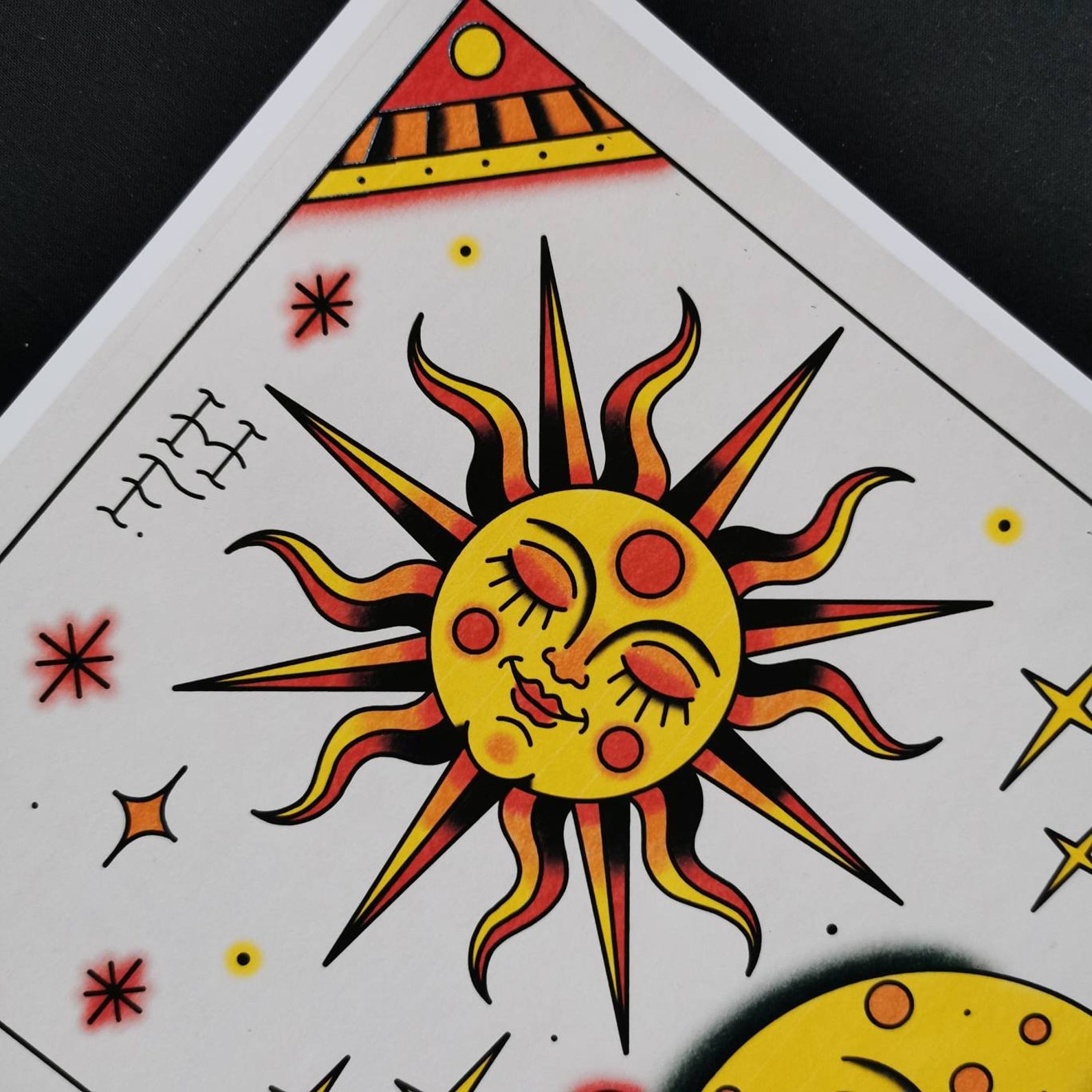 Sun and Moon Traditional Tattoo Print | Etsy