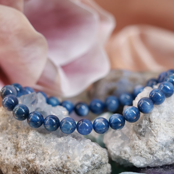 Blue Kyanite Bracelet, Natural Kyanite Bracelet, Gemstone Bracelet, Blue Gemstone Bracelet, Blue Bracelet, Men's Bracelet, Women's Bracelet