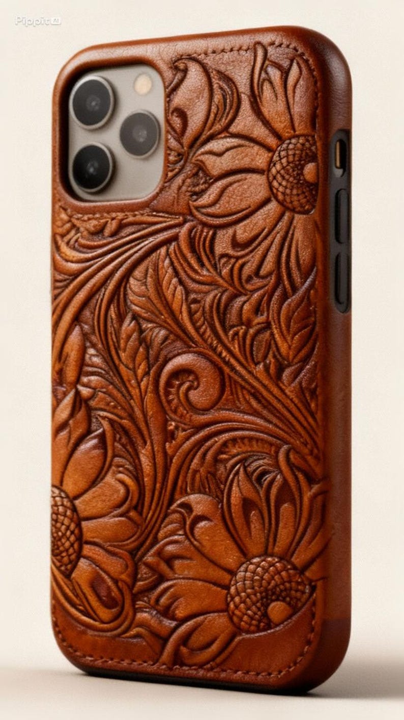 Tooled Leather Pattern Floral SVG image 2