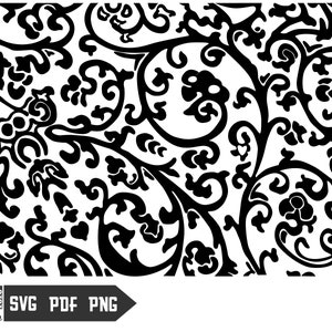 Western Tooled Leather Pattern Floral SVG