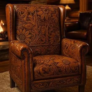 Tooled Leather Pattern Floral SVG image 11