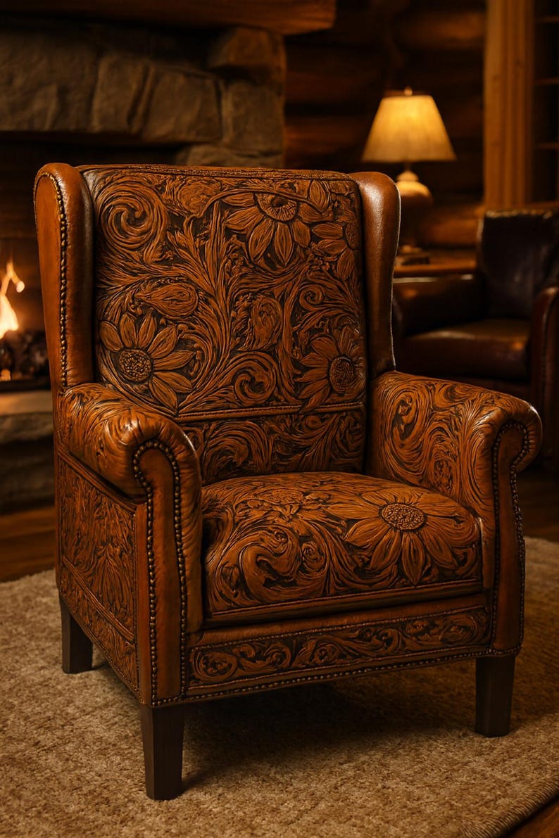 Tooled Leather Pattern Floral SVG image 11