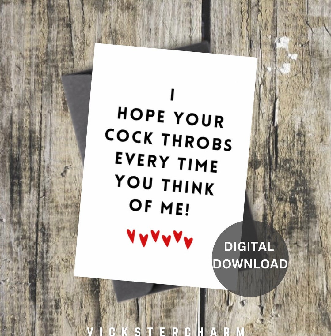 Printable Card, Instant Download, Dirty Valentines Day Card, Cock ...