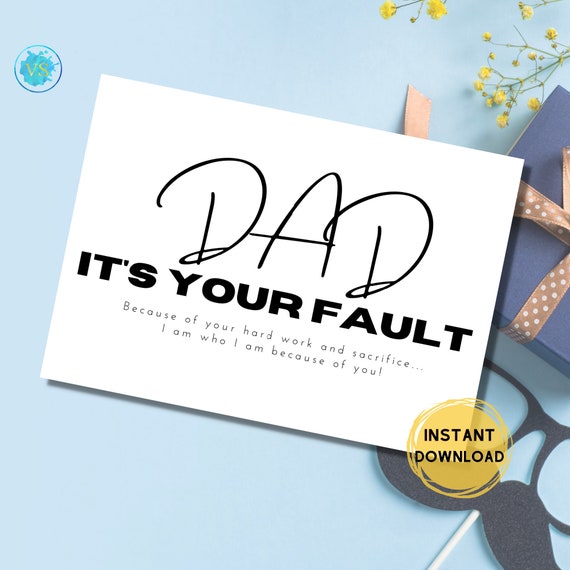 Easy Printable Digital Card Happy Father S Day Message Etsy