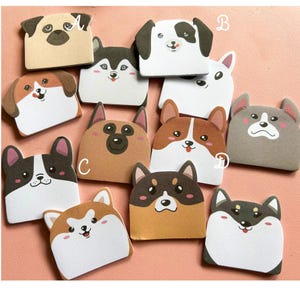 Sticky Notes met honden- en kattengezicht / Leuke cartoon memoblok / Studentenherinnering en notitieblok / 30 vellen per ontwerp