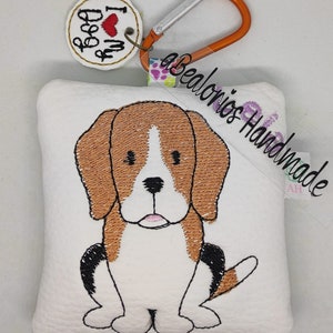 Handmade Beagel dog bag dispenser. Dog lover accesories gift pet