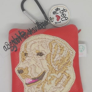 Poop bag dispenser for Golden Retriever dogs. Bag holder. Perfect Christmas gift for dog owners. Dog lovers gift