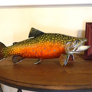 Juvenile Coastal Cutthroat Trout, Oncorhynchus Clarkii Clarkii, 5-10 Inch  3D Wall Wooden Fish, Carved and Painted on One Side, Fish Carving 