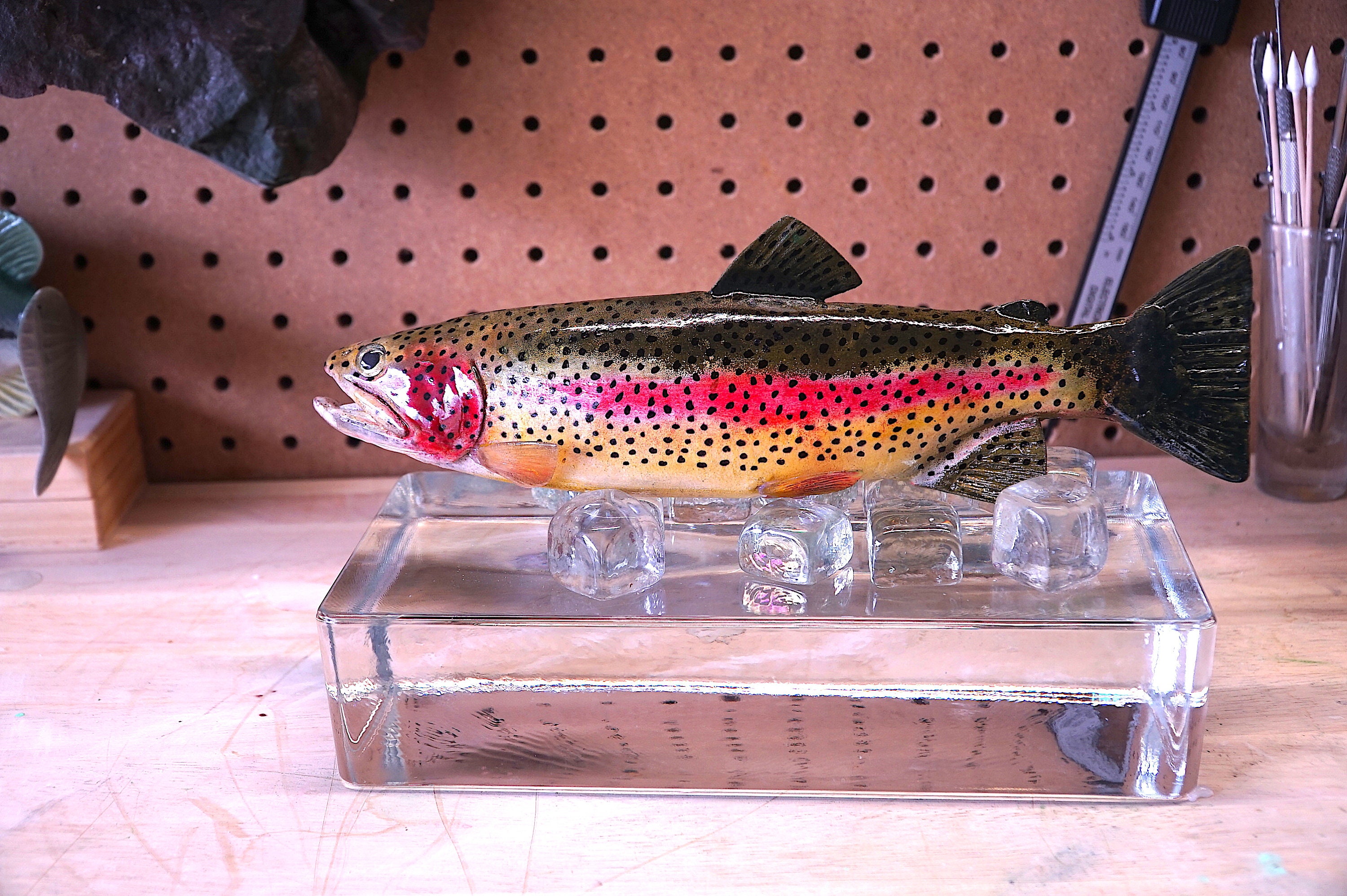 Glass rainbow trout art Etsy