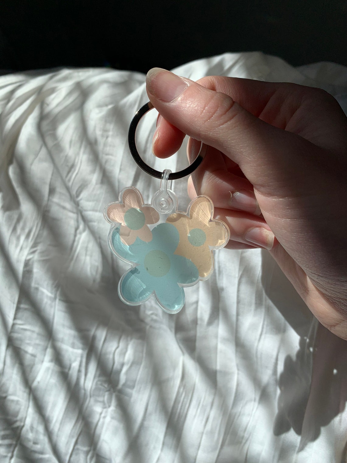Flower Keychain Etsy