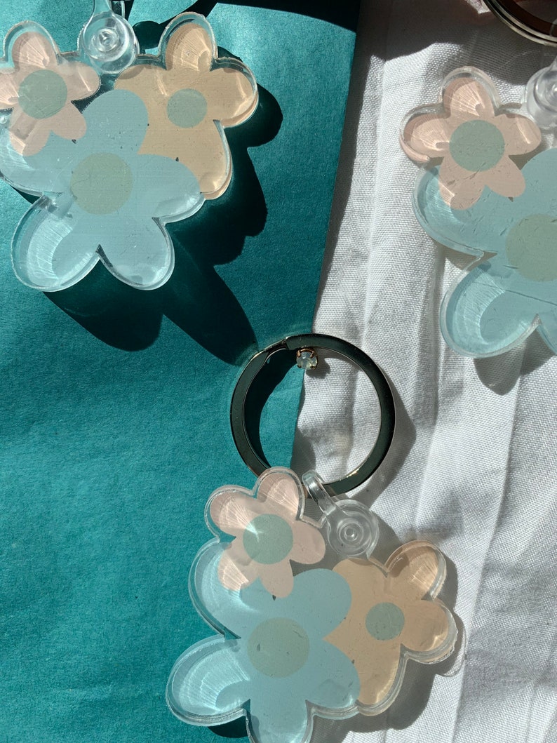 Flower Keychain Etsy