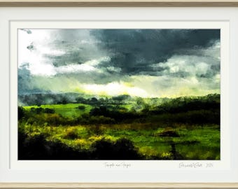 Tempête aux Fages, impression giclée, fine art, art murale, art décoration, tirages de l'art, impression sur papier aquarelle,