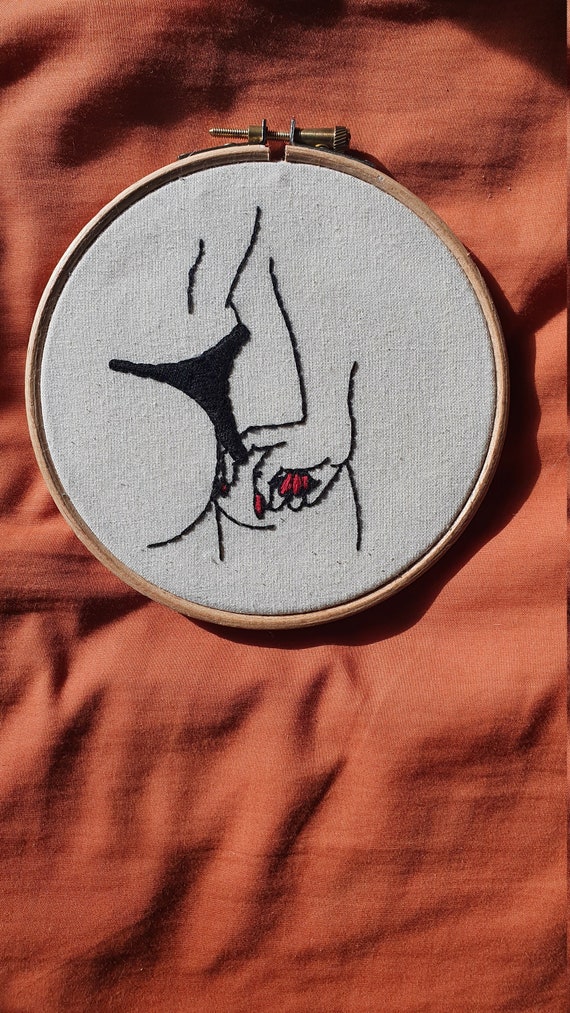 Embroidery Hoop. Thong Wedgie. Hand Made. 5 Inches -  Canada