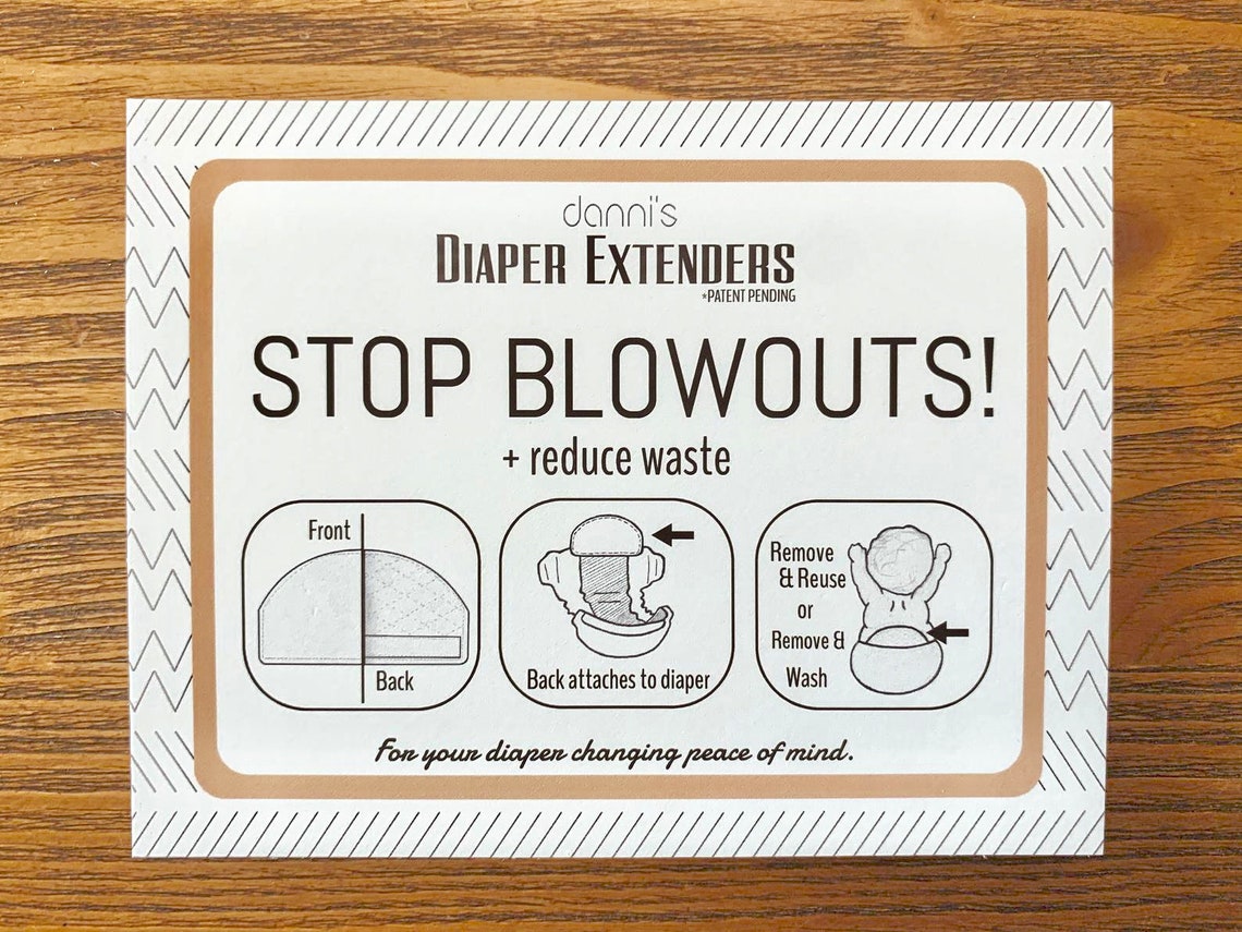 Danni's Diaper Extenders 4 Reusable Diaper Extender Pads Prevent Diaper