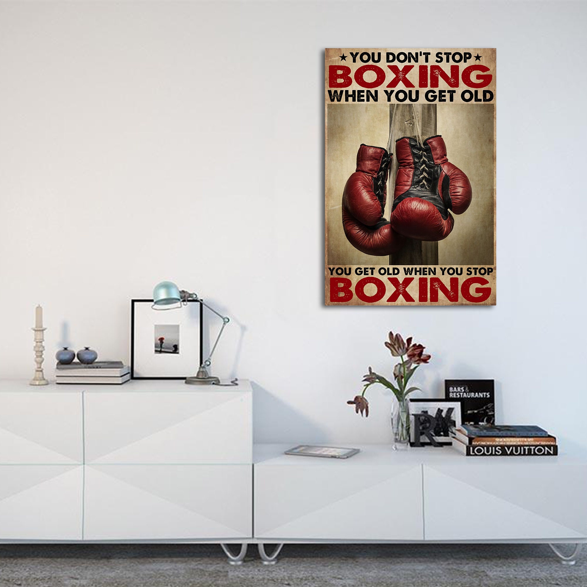 Boxing You Get Old Vertical Poster Boxing Wall Art Boxing Etsy