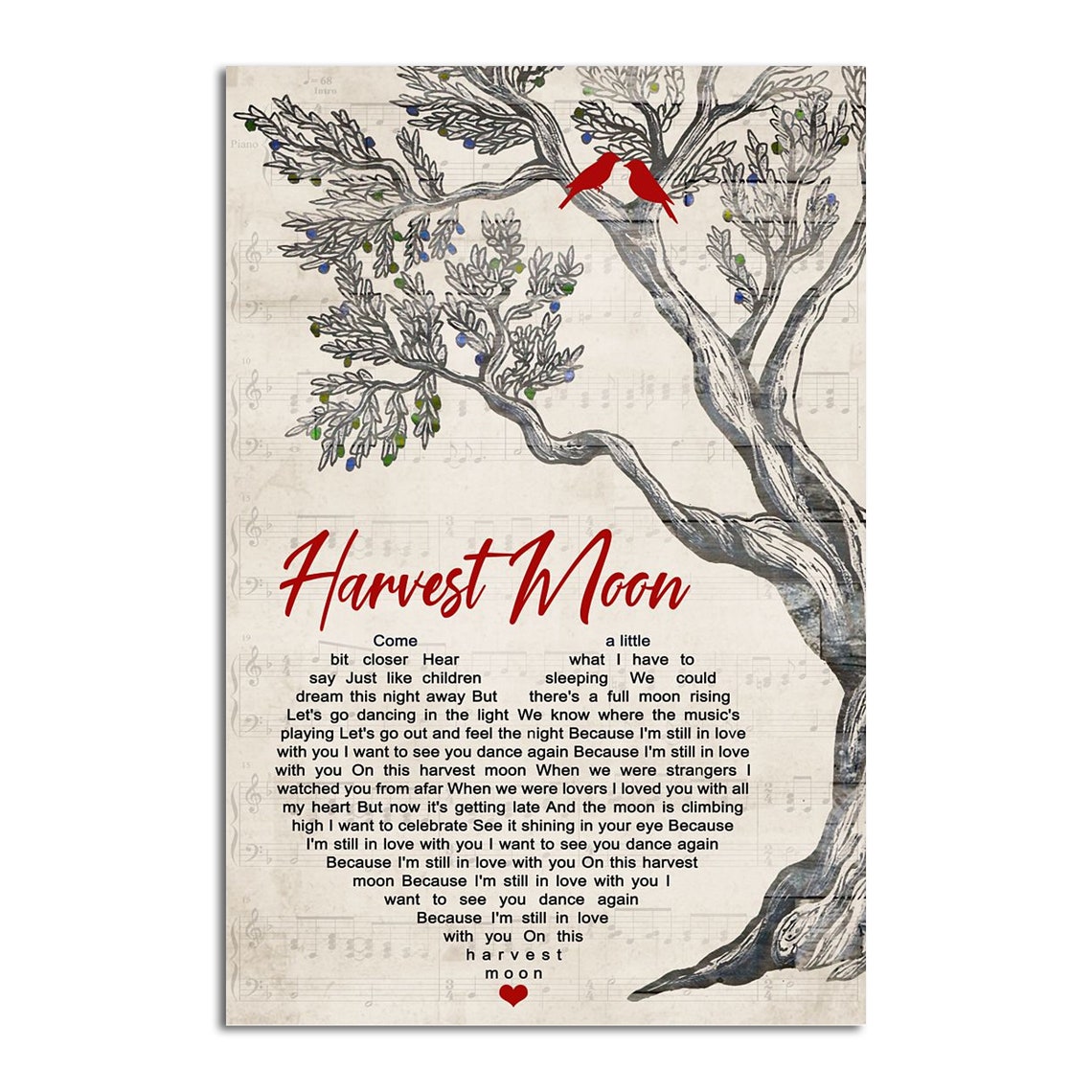 Harvest Moon Poster Neil Young Lyrics Poster Best Gift Ever Etsy