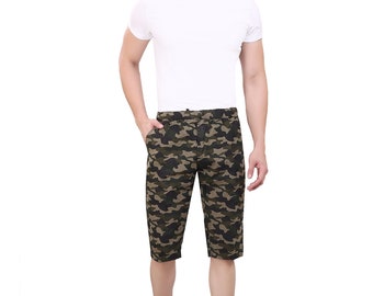 abc garments Mens' Boy's 3/4 Cotton Cargo Shorts Pants Casua
