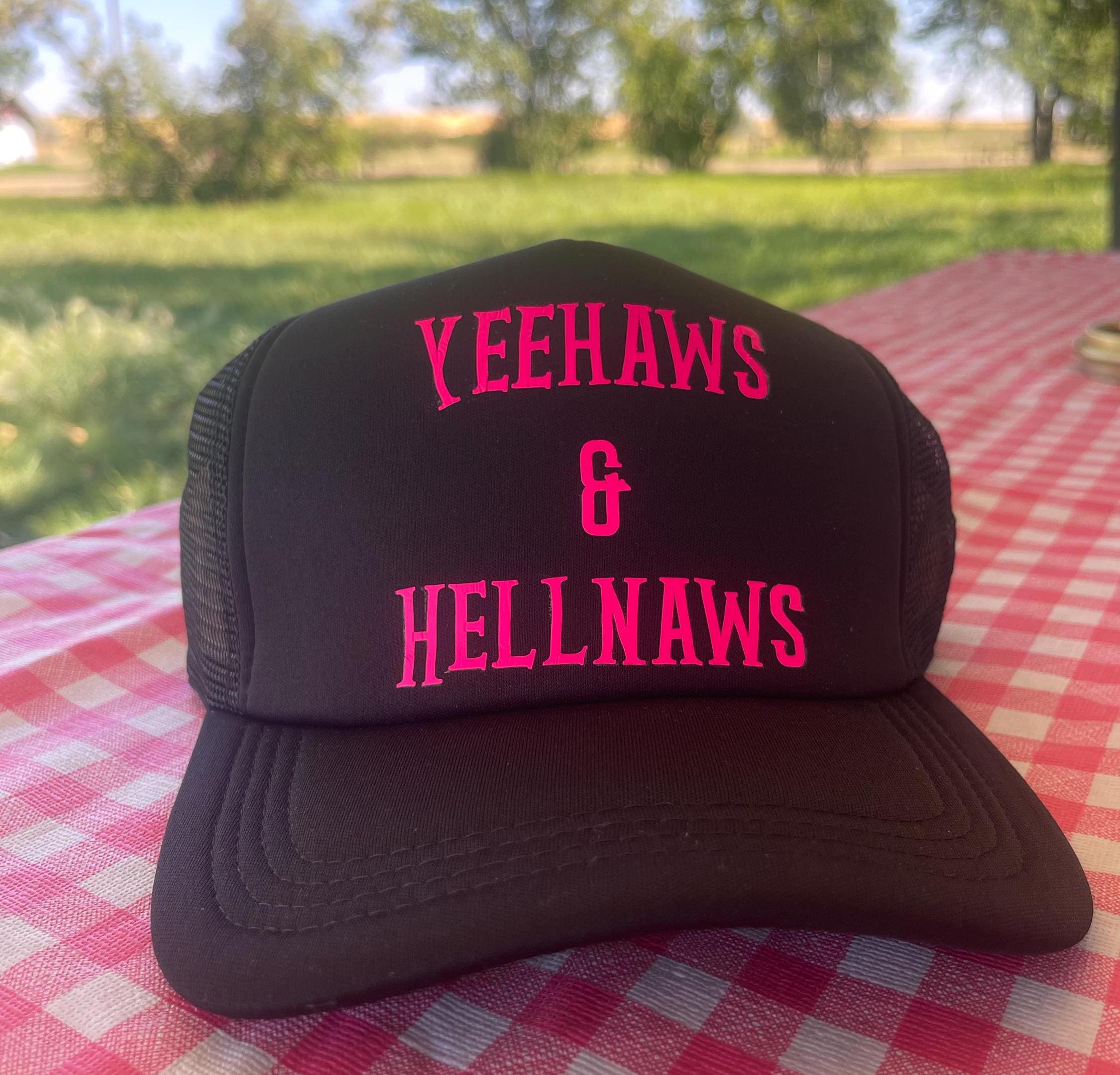 Yeehaws Hellnaws‎ Trucker Hat Yellow Western Cowgirl Cap Yee Haw Cowboy Foam Snapback Hat – Frankie Jean main image 4