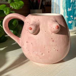 Handmade Large Capacity Pink Boobie Coffee Mug Mothers Day
