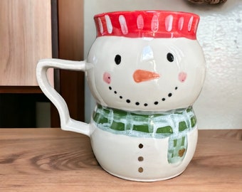 Tasse de bonhomme de neige, cadeau de noël, tasse de chocolat chaud de noël