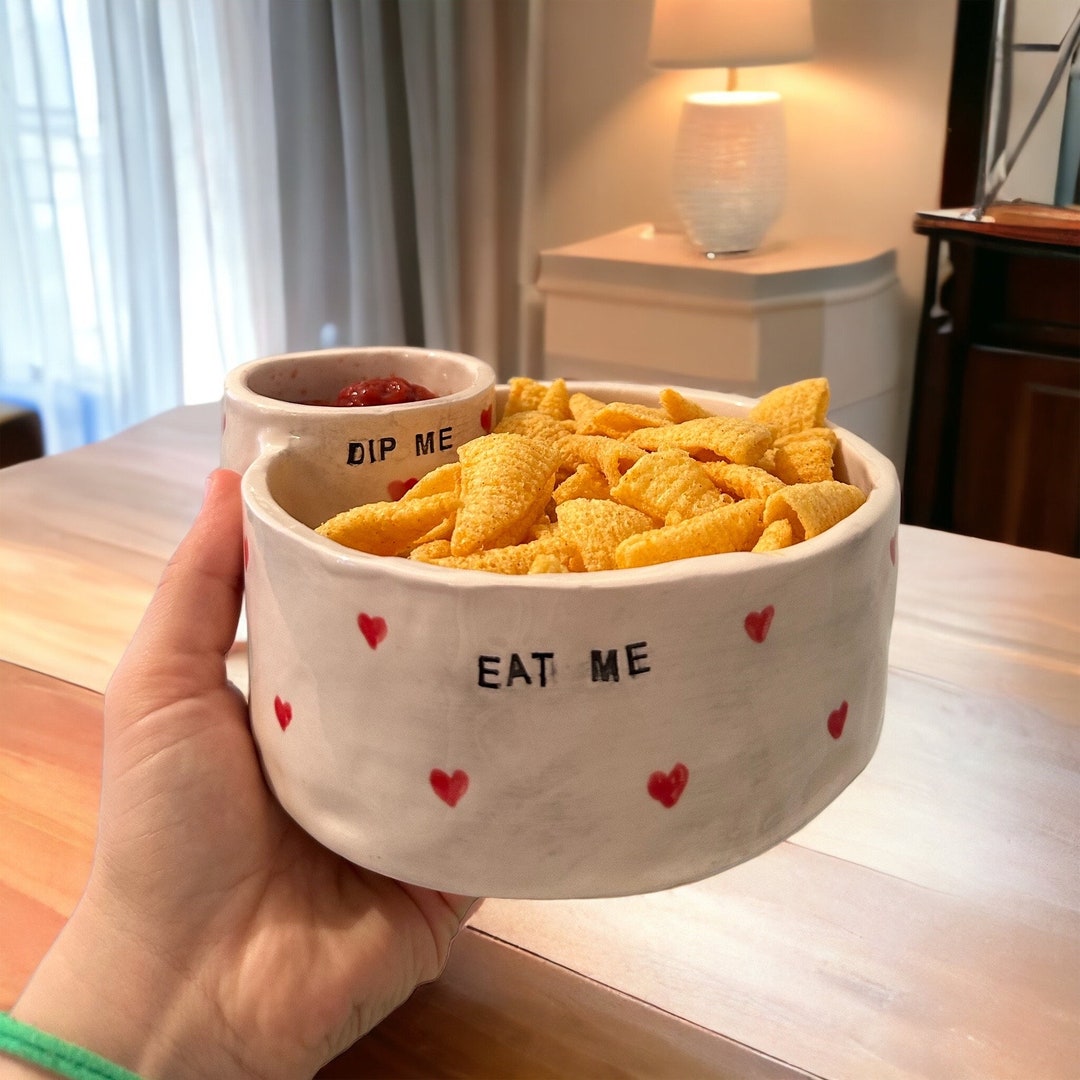 Eat Me Dip Me Chip and Dip Bowl - Etsy