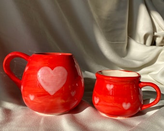 Grande et petite tasse de 24 oz pour la fête des Mères avec coeur