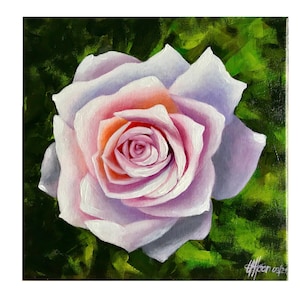 Original Gemälde Rosen Blüte Acryl Malerei auf Leinwand 30x30 cm für Blumenfreunde Rosen Malerei