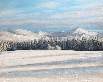 Custom Hand-Painted Vermont Winter Landscape