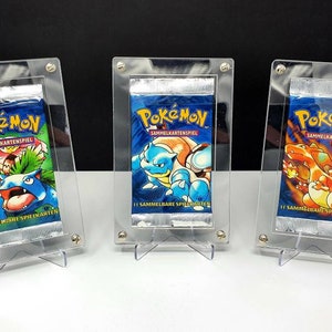 3x Pokemon Booster Acryl Schutz Gehäuse Case protective z. B. Base Set - Jungle Gym YuGiOh Pikachu Display Glurak Booster
