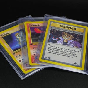100 bustine protettive Toploader per carte Pokémon, ad esempio Base, Prima Edizione, Yu-Gi-Oh!