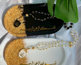 Bismillah Islamic tray and Tasbeeh set, Hijab pins trinket tray and Tasbeeh set, Ramadan gift, Eid gift, Islamic Mother’s Day gift
