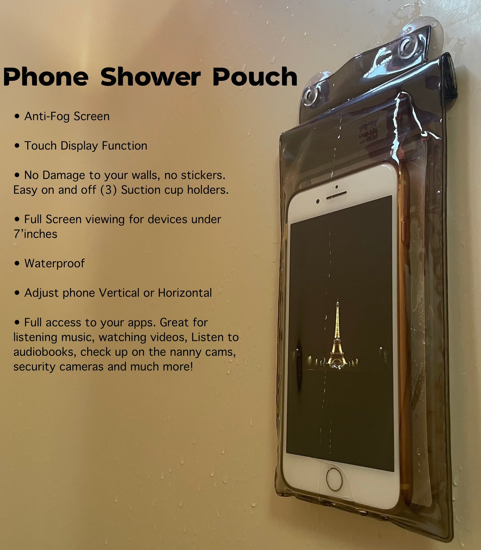 Universal Bathroom Cellphone Shower Pouch Waterproof Holder Etsy