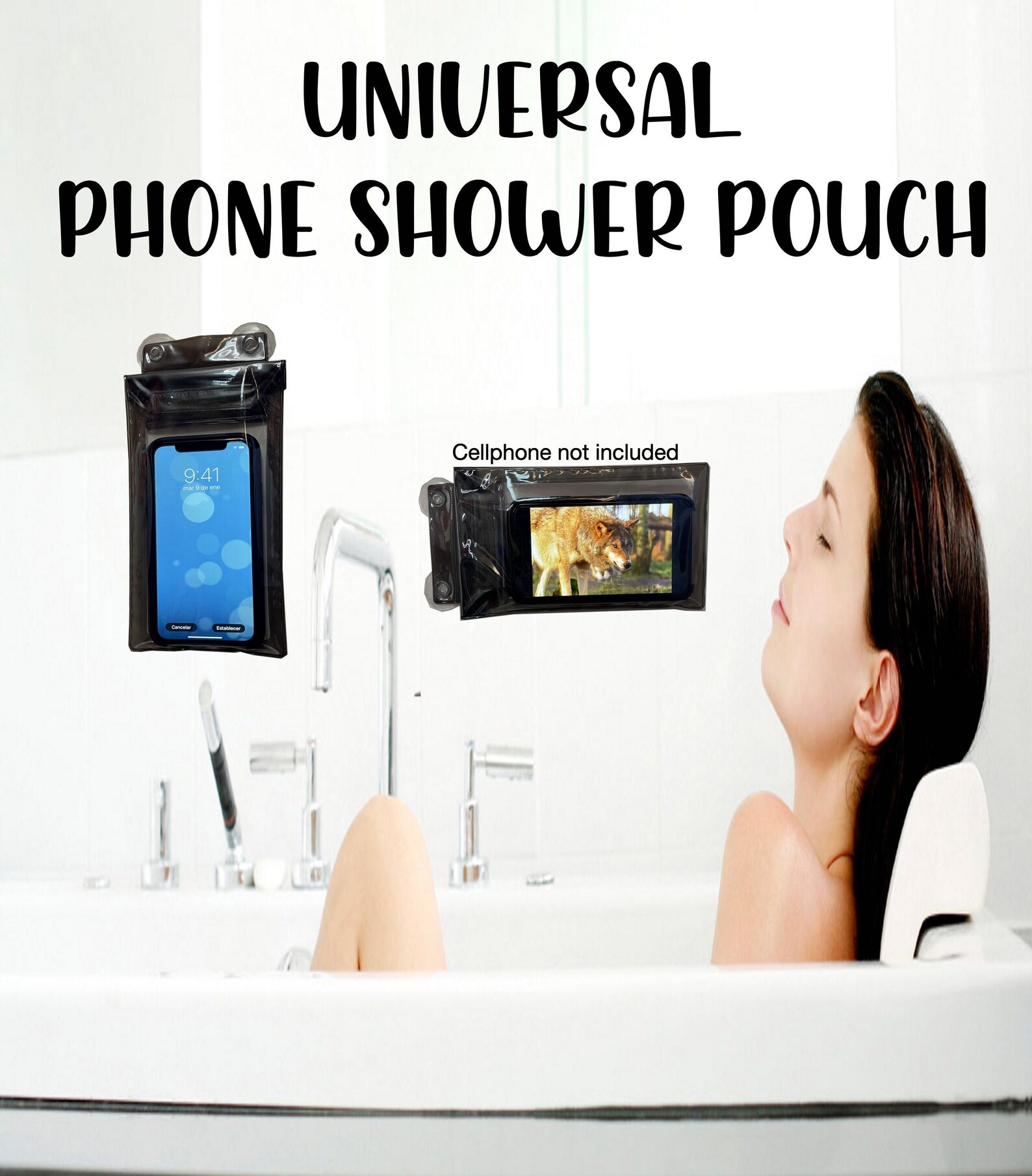 Universal Bathroom Cellphone Shower Pouch Waterproof Holder Etsy