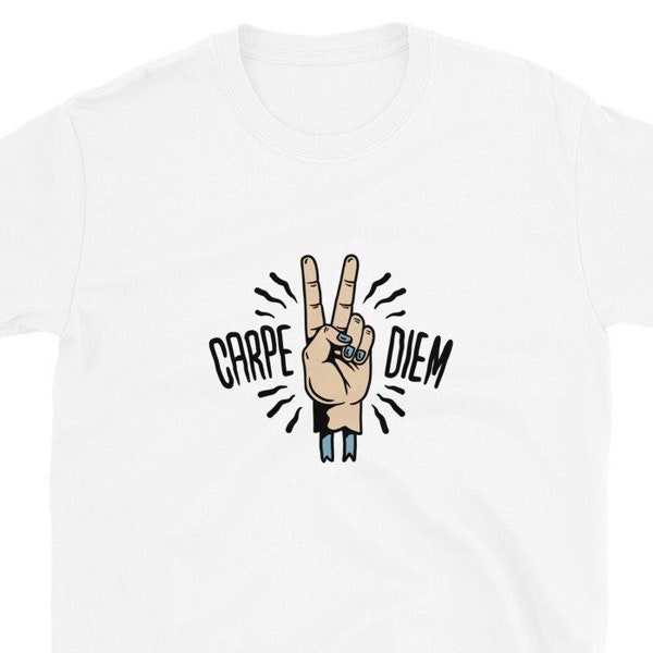 Carpe Diem Peace Sign Severed Hand Chill Cool Sarcastic Short-Sleeve Unisex T-ShirtT Shirt Tee Top