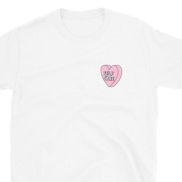 Self Care Pink Love Heart Eigenzinnige Fun Short-Sleeve Unisex T-ShirtT Shirt Tee Top