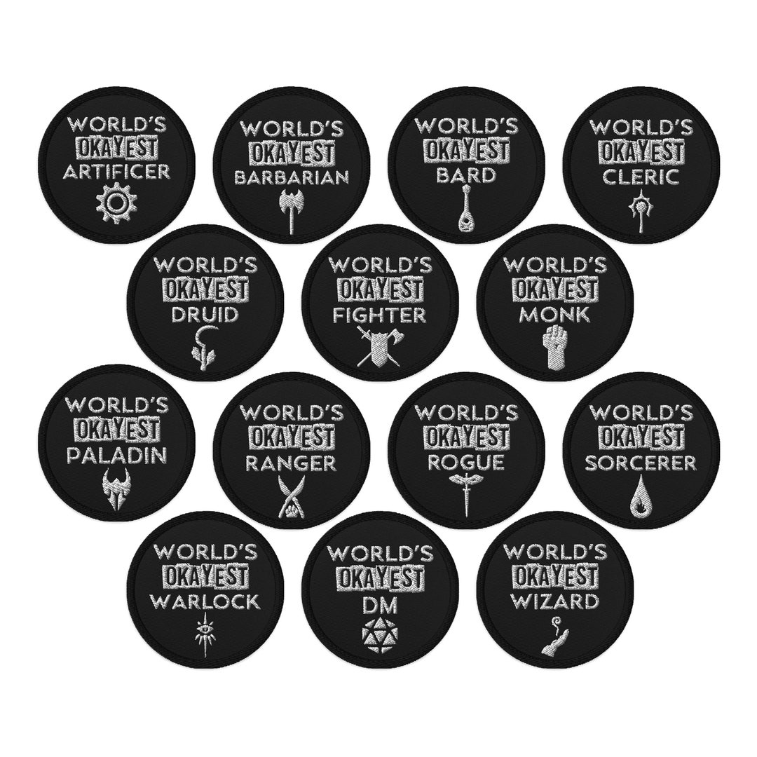 World's Okayest Dungeons and Dragons Large Embroidered Patch | D&D Dnd ...