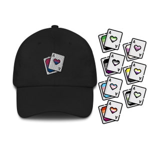Casquette de baseball brodée Ace Card | Drapeau de la fierté homosexuelle Cadeau pour joueur Pokémon ringard