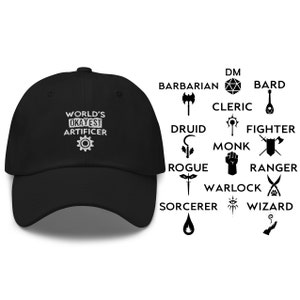 World&#39;s Okayest Dungeons and Dragons Embroidered Dad Hat Baseball Cap | D&D DnD Classes Dungeon Master DM