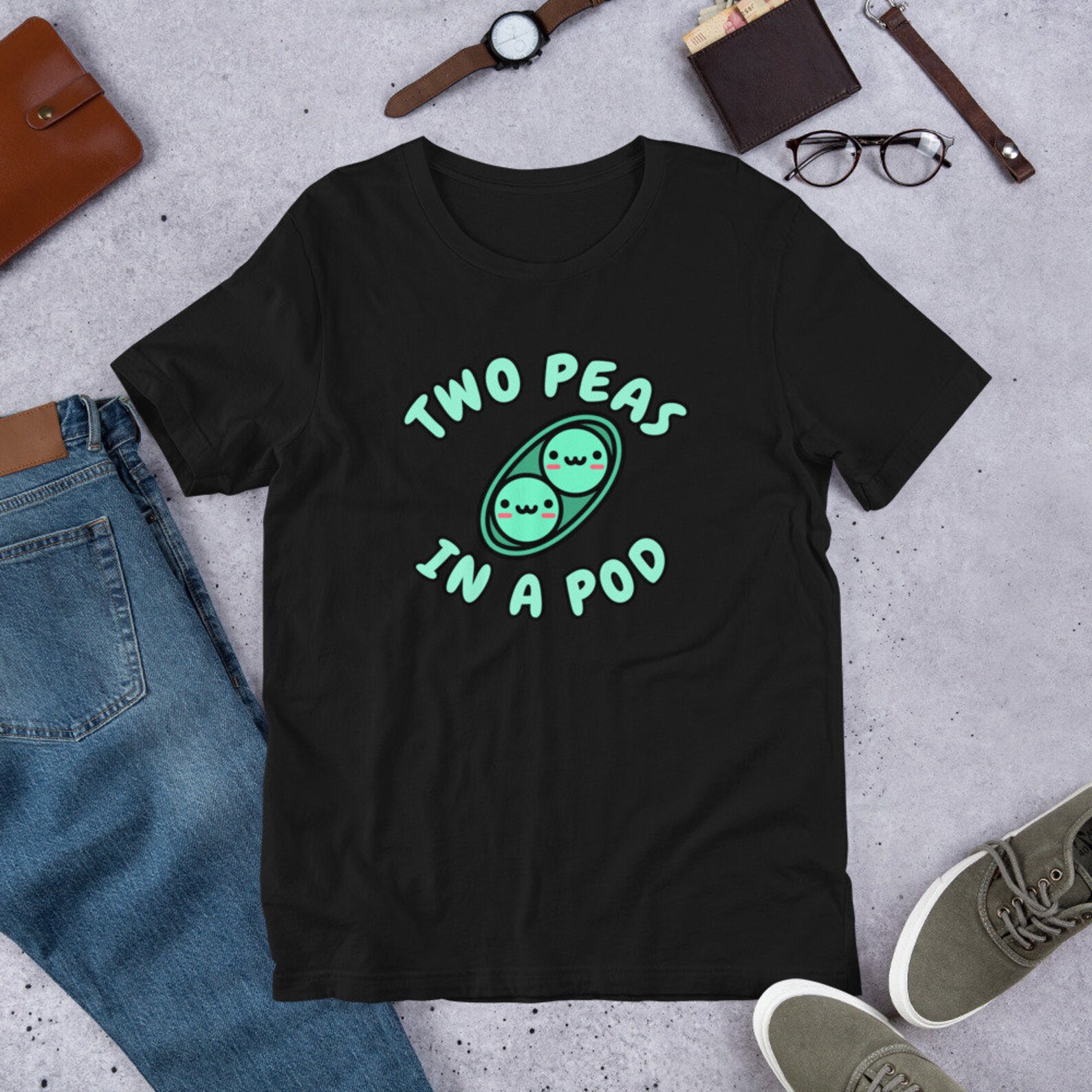 Two Peas in a Pod ShortSleeve Unisex TShirt Etsy