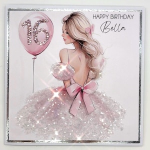 Biglietto di auguri di compleanno di tendenza per 16 anni, popolare biglietto di auguri per il 21° compleanno, per il 30° compleanno, per lei, biglietto per una figlia elegante e splendida.