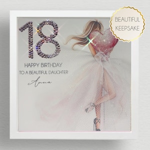 Luxury personalised 18th Birthday Card for Daughter, Sister, Friends 18th Personalized Handmade Card -any age