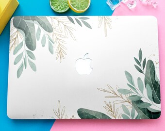 Green Blue Strawberry Leaves Fruit Cute Macbook Hard Case for Macbook Air 1113 Pro 131516 2008-2020 Custom Personalized Macbook Cover